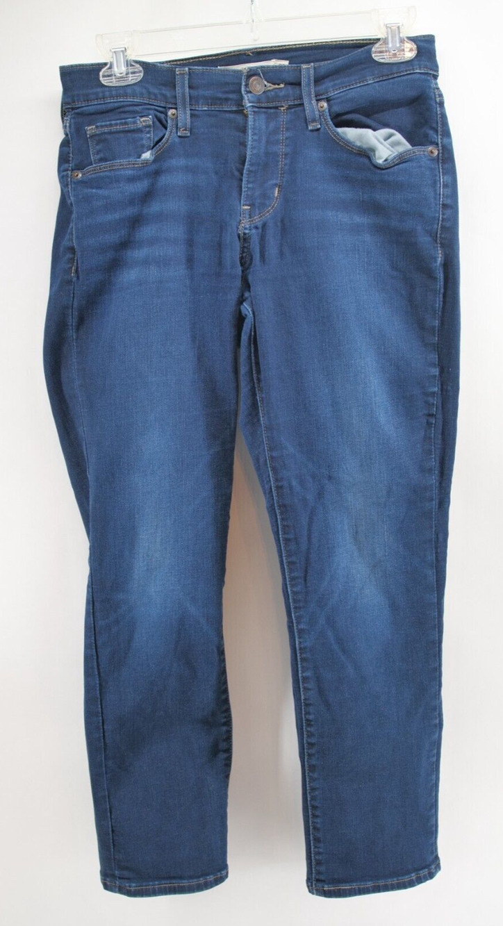 Levi's Premium Curvy Straight Jeans Women's 27 Dark Wash Blue Denim Stretch